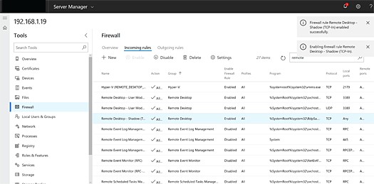 Windows Admin Center Firewall