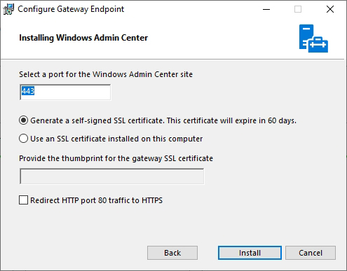 Windows Admin Center SSL Certificate