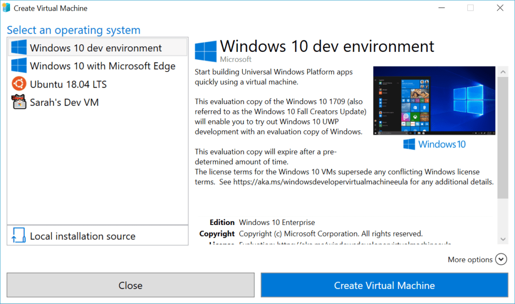 Selecting an OS for a VM in Microsoft Hyper-V